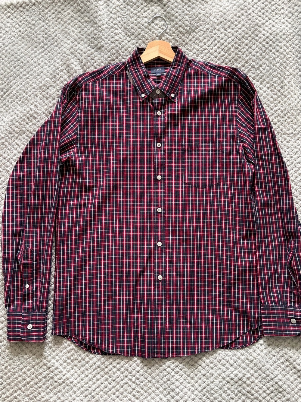 Jcrew Red Plaid Button-Down Shirt - Men
